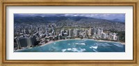 Aerial view of a city, Waikiki Beach, Honolulu, Oahu, Hawaii, USA Fine Art Print