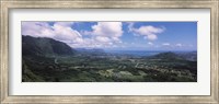 High angle view of a landscape, Kaneohe, Oahu, Hawaii Fine Art Print