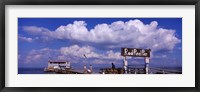 Information board of a pier, Rod and Reel Pier, Tampa Bay, Gulf of Mexico, Anna Maria Island, Florida, USA Fine Art Print