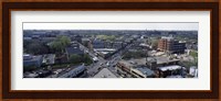 Aerial view of crossroad of six corners, Fullerton Avenue, Lincoln Avenue, Halsted Avenue, Chicago, Illinois, USA Fine Art Print