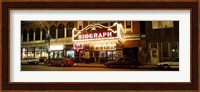 Theater lit up at night, Biograph Theater, Lincoln Avenue, Chicago, Illinois, USA Fine Art Print