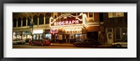 Theater lit up at night, Biograph Theater, Lincoln Avenue, Chicago, Illinois, USA Fine Art Print