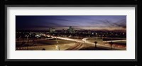 Buildings in a city lit up at dusk, 7th St. Freeway, Phoenix, Maricopa County, Arizona, USA Fine Art Print