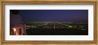 View of a city at night, Griffith Park Observatory, Griffith Park, City Of Los Angeles, Los Angeles County, California, USA Fine Art Print