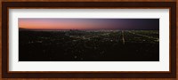 High angle view of a city at night from Griffith Park Observatory, City Of Los Angeles, Los Angeles County, California, USA Fine Art Print