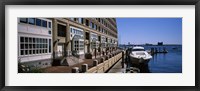 Boats at a harbor, Rowe's Wharf, Boston Harbor, Boston, Suffolk County, Massachusetts, USA Fine Art Print