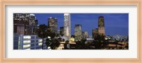 Skyscrapers at night in the City Of Los Angeles, Los Angeles County, California, USA Fine Art Print