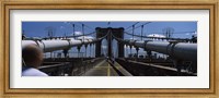 Man walking on a bridge, Brooklyn Bridge, Brooklyn, New York City, New York State, USA Fine Art Print