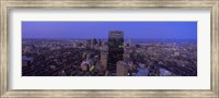 Aerial View of Boston at Night Fine Art Print