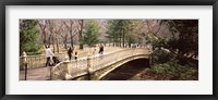 Group of people walking on an arch bridge, Central Park, Manhattan, New York City, New York State, USA Fine Art Print