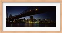 Queensboro Bridge Over East River, Manhattan (night) Fine Art Print