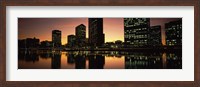 Buildings lit up at dusk, Oakland, Alameda County, California, USA Fine Art Print