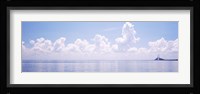 Seascape with a suspension bridge in the background, Sunshine Skyway Bridge, Tampa Bay, Gulf of Mexico, Florida, USA Fine Art Print
