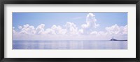Seascape with a suspension bridge in the background, Sunshine Skyway Bridge, Tampa Bay, Gulf of Mexico, Florida, USA Fine Art Print