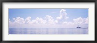 Seascape with a suspension bridge in the background, Sunshine Skyway Bridge, Tampa Bay, Gulf of Mexico, Florida, USA Fine Art Print