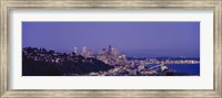 City skyline at dusk, Seattle, King County, Washington State, USA Fine Art Print
