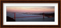 Suspension bridge at dusk, Golden Gate Bridge, San Francisco Bay, San Francisco, California, USA Fine Art Print
