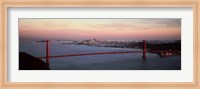 Suspension bridge at dusk, Golden Gate Bridge, San Francisco Bay, San Francisco, California, USA Fine Art Print