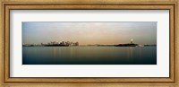 River with the city skyline and Statue of Liberty in the background, New York Harbor, New York City, New York State, USA Fine Art Print