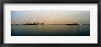 River with the city skyline and Statue of Liberty in the background, New York Harbor, New York City, New York State, USA Fine Art Print
