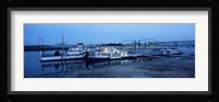 Boats moored at a harbor, Memphis, Mississippi River, Tennessee, USA Fine Art Print