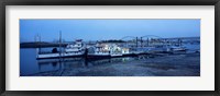 Boats moored at a harbor, Memphis, Mississippi River, Tennessee, USA Fine Art Print