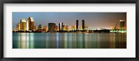 City skyline at night, San Diego, California, USA Fine Art Print