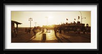 Tourists walking on a boardwalk, Coney Island Boardwalk, Coney Island, Brooklyn, New York City, New York State, USA Fine Art Print