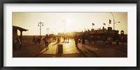 Tourists walking on a boardwalk, Coney Island Boardwalk, Coney Island, Brooklyn, New York City, New York State, USA Fine Art Print