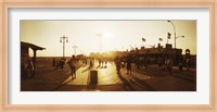 Tourists walking on a boardwalk, Coney Island Boardwalk, Coney Island, Brooklyn, New York City, New York State, USA Fine Art Print
