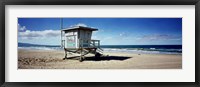 Lifeguard hut on the beach, 8th Street Lifeguard Station, Manhattan Beach, Los Angeles County, California, USA Fine Art Print