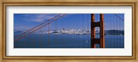 Suspension bridge with a city in the background, Golden Gate Bridge, San Francisco, California, USA Fine Art Print