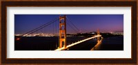 Golden Gate Bridge Lit Up at Dusk, San Francisco Fine Art Print