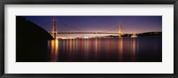 Golden Gate Bridge Lit Up at Dusk, San Francisco Bay Fine Art Print