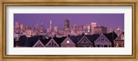 Skyscrapers lit up at night in a city, San Francisco, California, USA Fine Art Print