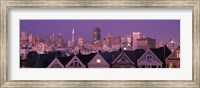 Skyscrapers lit up at night in a city, San Francisco, California, USA Fine Art Print