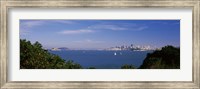 Sea with the Bay Bridge and Alcatraz Island in the background, San Francisco, Marin County, California, USA Fine Art Print