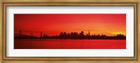 San Francisco silhouette (red), California Fine Art Print