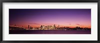 Bay Bridge and San Francisco Skyline with Purple Dusk Sky Fine Art Print