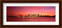 Bay Bridge and San Francisco Skyline at Dusk (pink sky) Fine Art Print