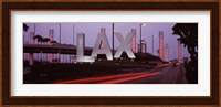 Airport at dusk, Los Angeles International Airport, Los Angeles, Los Angeles County, California, USA Fine Art Print