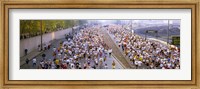 Crowd running in a marathon, Chicago Marathon, Chicago, Illinois, USA Fine Art Print