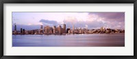 San Francisco city skyline at sunrise viewed from Treasure Island side, San Francisco Bay, California, USA Fine Art Print
