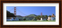 Bridge viewed from a park, Golden Gate Bridge, Crissy Field, San Francisco, California, USA Fine Art Print