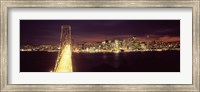 Bay Bridge and San Francisco skyline at night, California Fine Art Print