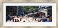 Tourists in a market, Faneuil Hall Marketplace, Quincy Market, Boston, Suffolk County, Massachusetts, USA Fine Art Print