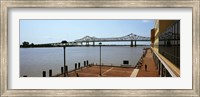Bridge across a river, Crescent City Connection Bridge, Mississippi River, New Orleans, Louisiana, USA Fine Art Print