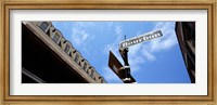 Street name signboard on a pole, Bourbon Street, French Market, French Quarter, New Orleans, Louisiana, USA Fine Art Print