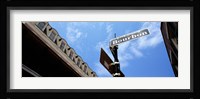Street name signboard on a pole, Bourbon Street, French Market, French Quarter, New Orleans, Louisiana, USA Fine Art Print