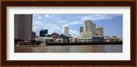 Buildings viewed from the deck of a ferry, New Orleans, Louisiana, USA Fine Art Print
